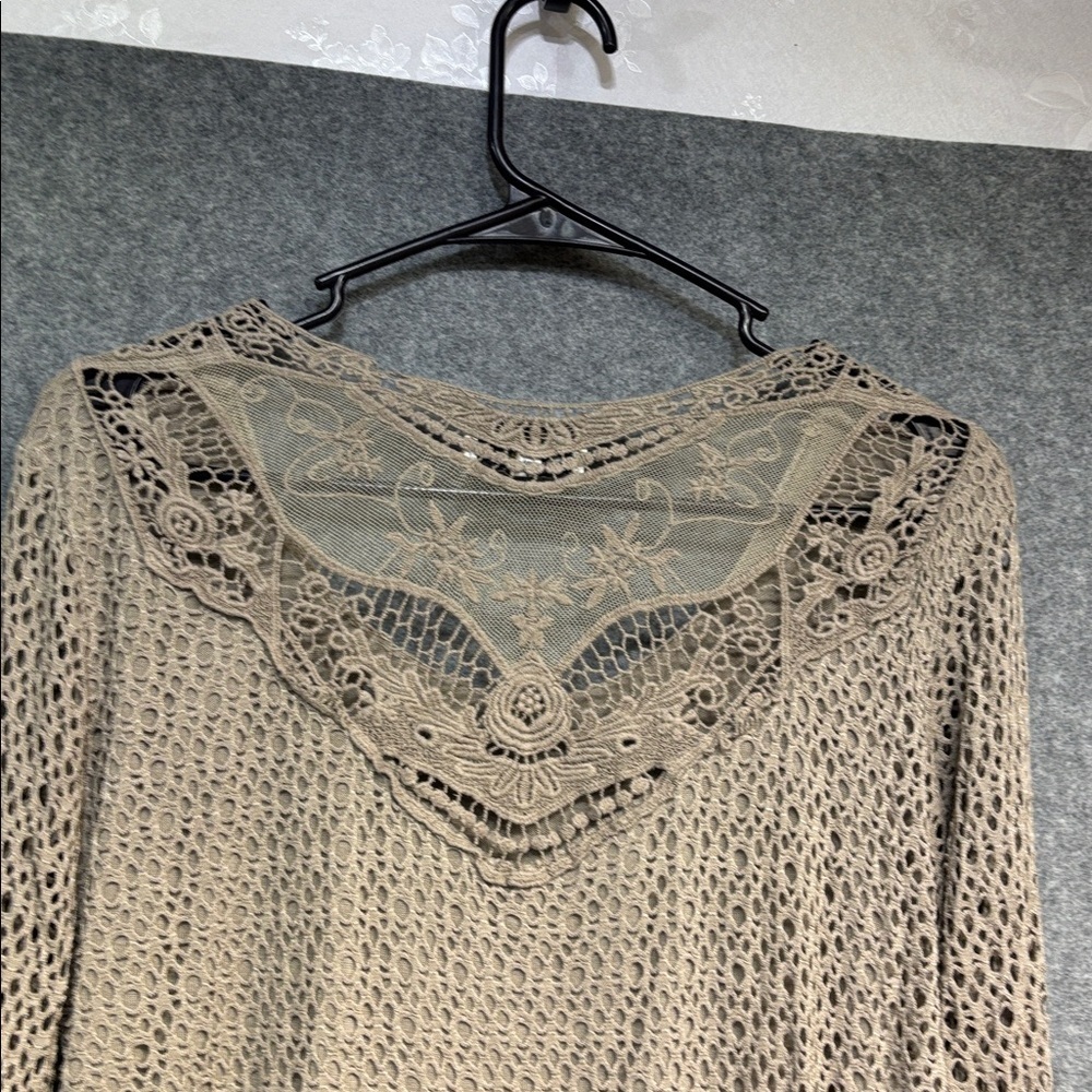 Belle France Long Sleeve Knit lined embroidered viscose blend shirt - Picture 6 of 11